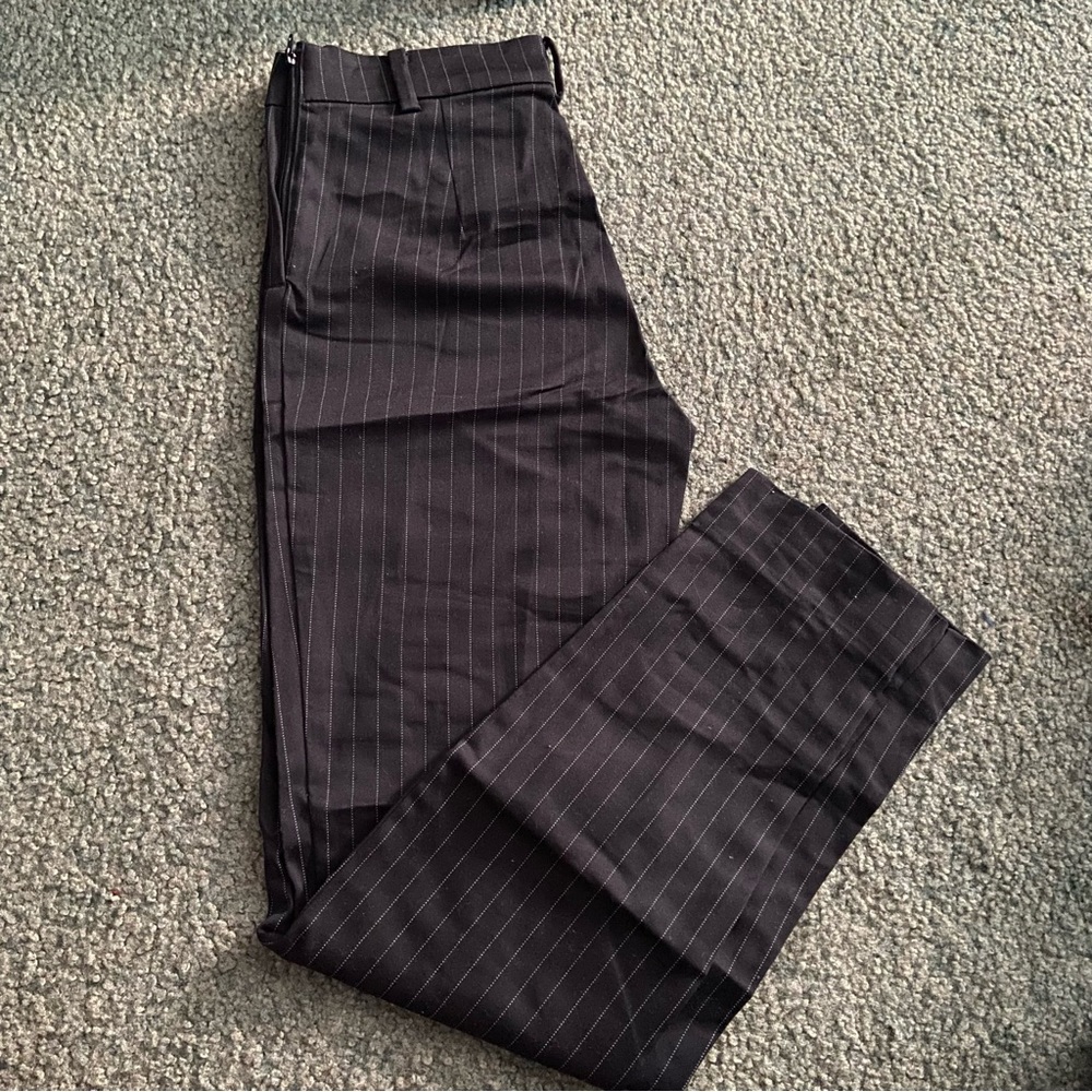 H&M Navy Blue Pinstripe Ankle Pants